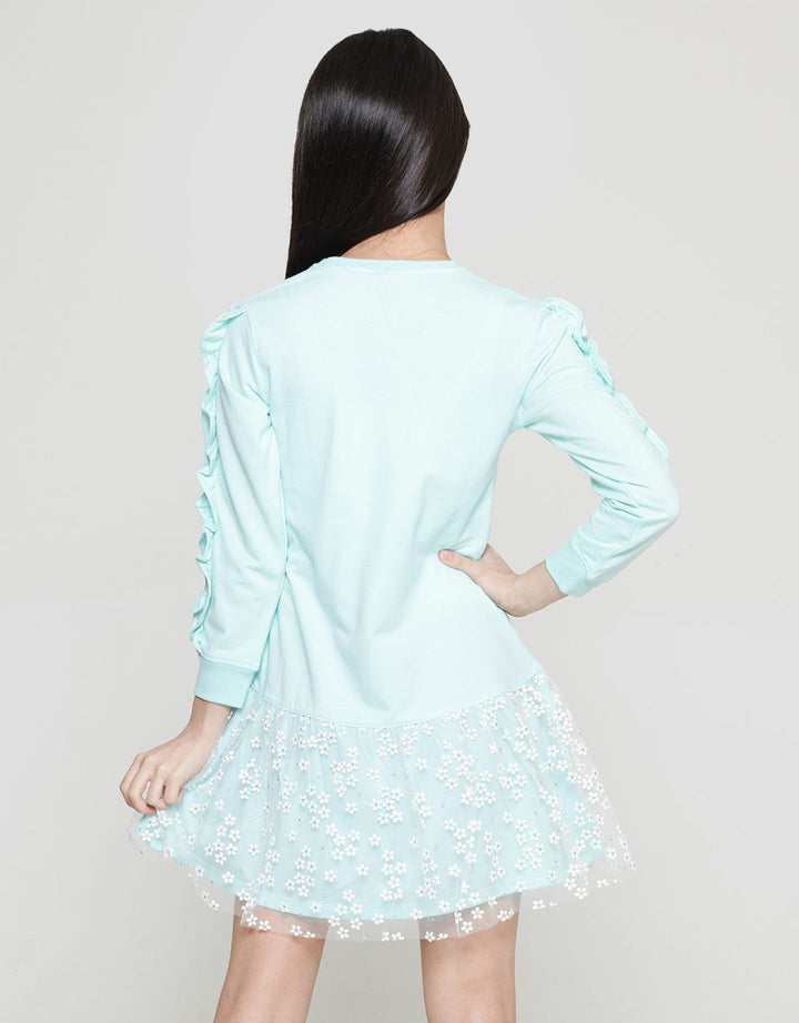 Disney Apl Love Frozen Midi Dress Lengan Panjang Anak Perempuan