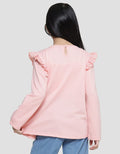 Disney Marie Kombi Cotton Embro Long Sleeve T-Shirt for Girls