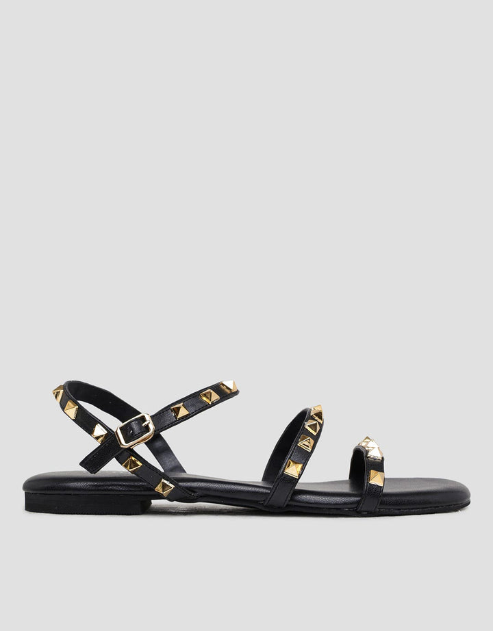 Details Golden Studs Sandal Slingback Wanita