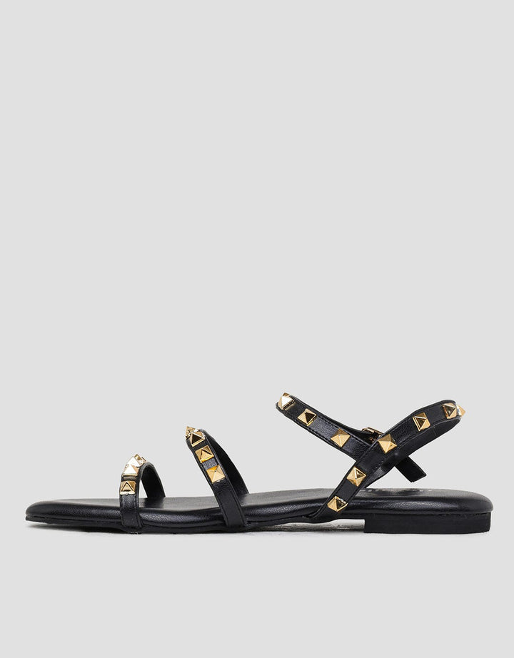 Details Golden Studs Sandal Slingback Wanita