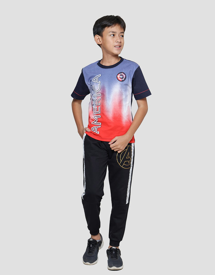 Marvel Avengers Captain America Tiedye Ombre Kaos Anak Laki-Laki