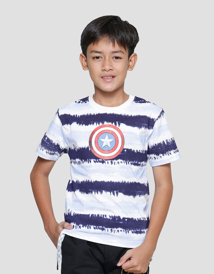 Marvel Avengers Captain America Shield Tiedye Stripe Boys' T-Shirt