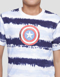 Marvel Avengers Captain America Shield Tiedye Stripe Boys' T-Shirt