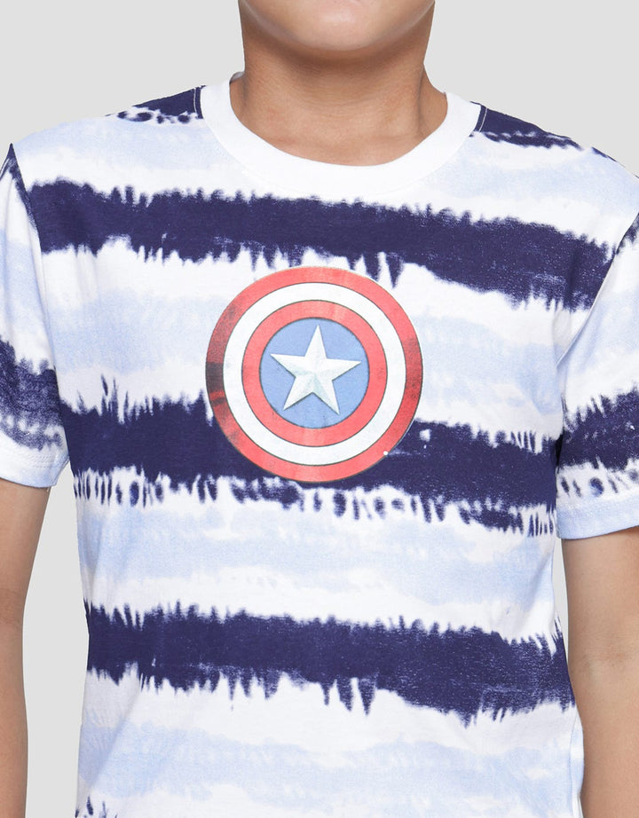 Marvel Avengers Captain America Shield Tiedye Stripe Boys' T-Shirt