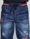 Marvel Avengers Logo Captain America Celana Denim Anak Laki-Laki
