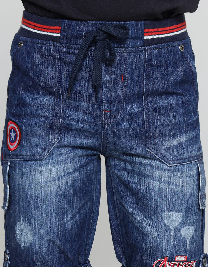 Marvel Avengers Logo Captain America Celana Denim Anak Laki-Laki