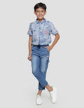 Marvel Logo Brand Boys Cargo Pocket Denim Pants