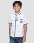 Marvel Avenger Stripe Pattern Kemeja Koko Lengan Pendek Anak Laki-laki