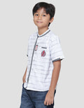 Marvel Avenger Stripe Pattern Kemeja Koko Lengan Pendek Anak Laki-laki