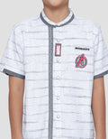 Marvel Avenger Stripe Pattern Kemeja Koko Lengan Pendek Anak Laki-laki