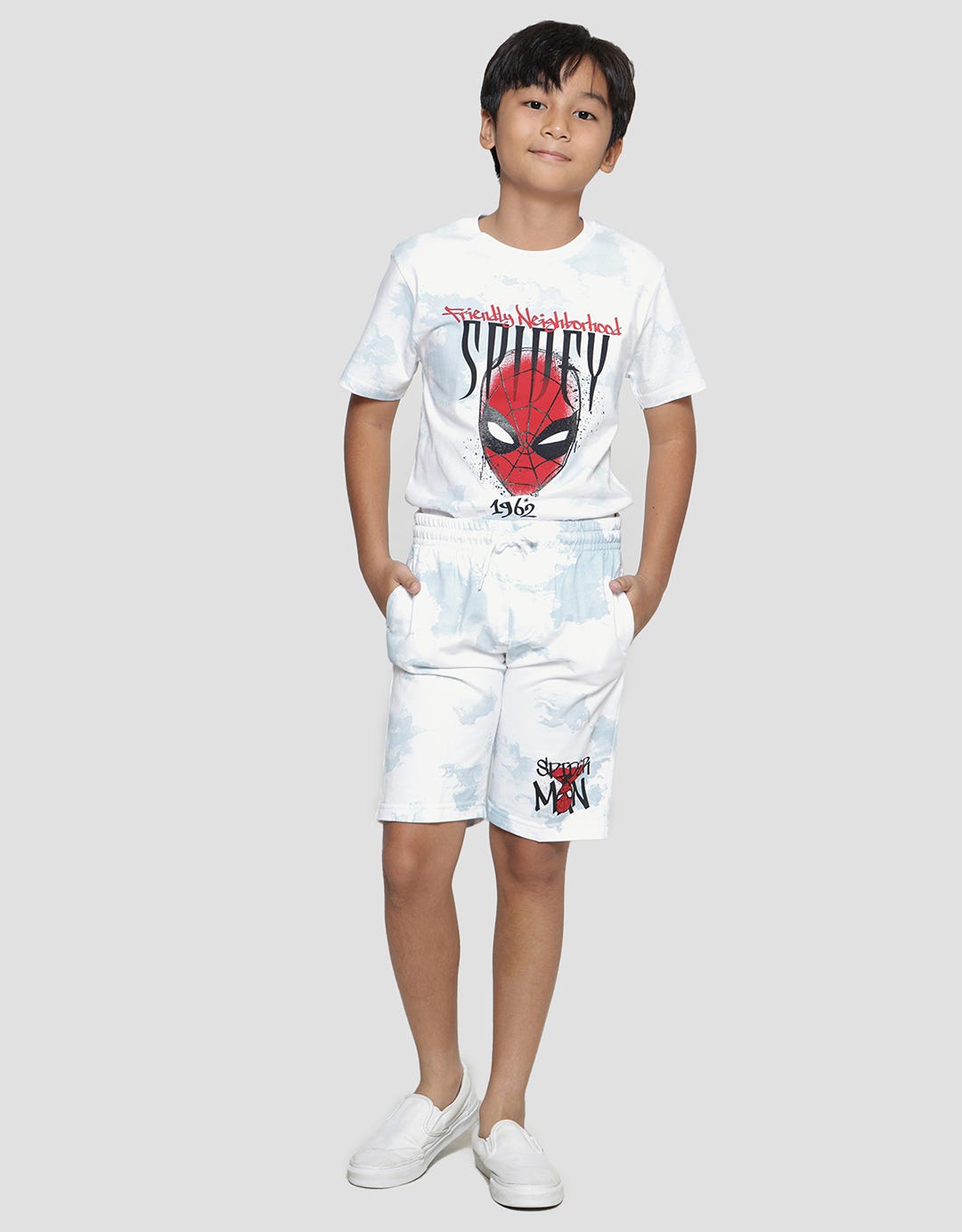 Marvel Knit Spiderman Print Tiedye Toolkit Celana Pendek Anak Laki-Laki