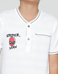 Marvel Boys Spiderman Face Henley Short Sleeve T-Shirt