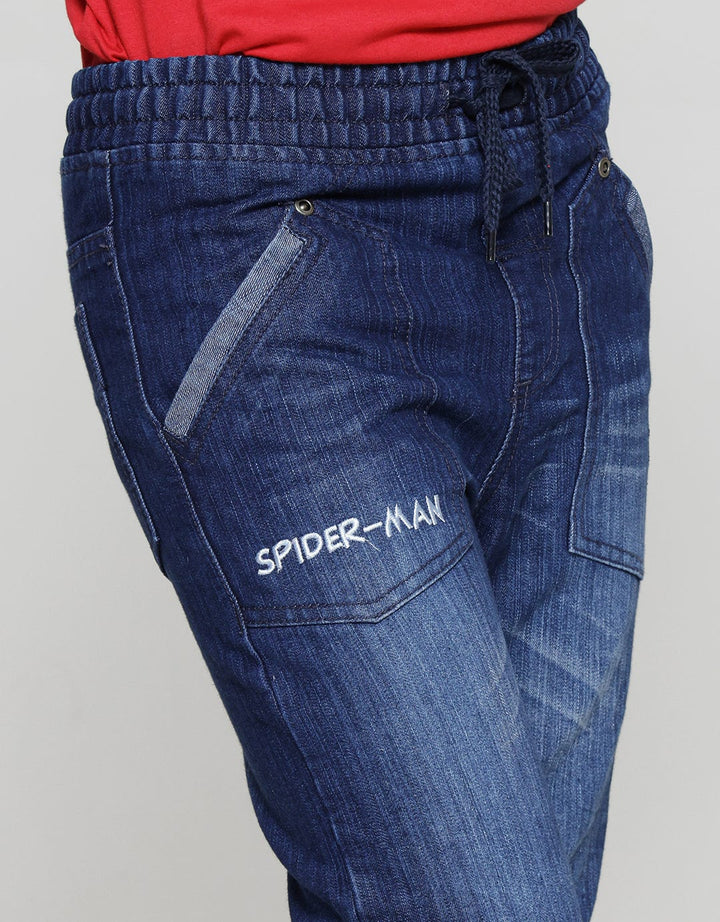 Marvel Spiderman Face Celana Panjang Denim Anak Laki-Laki