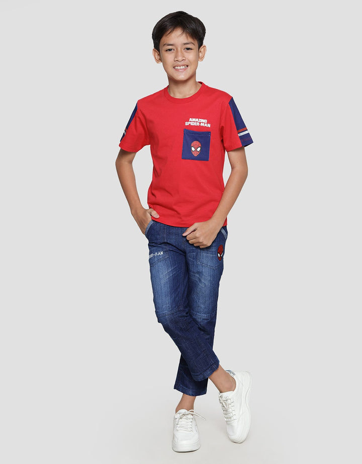 Marvel Spiderman Face Kaos Anak Laki-laki