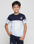 Marvel Spiderman Face Bulat Cutsewn Kombinasi Kaos Anak Laki-Laki