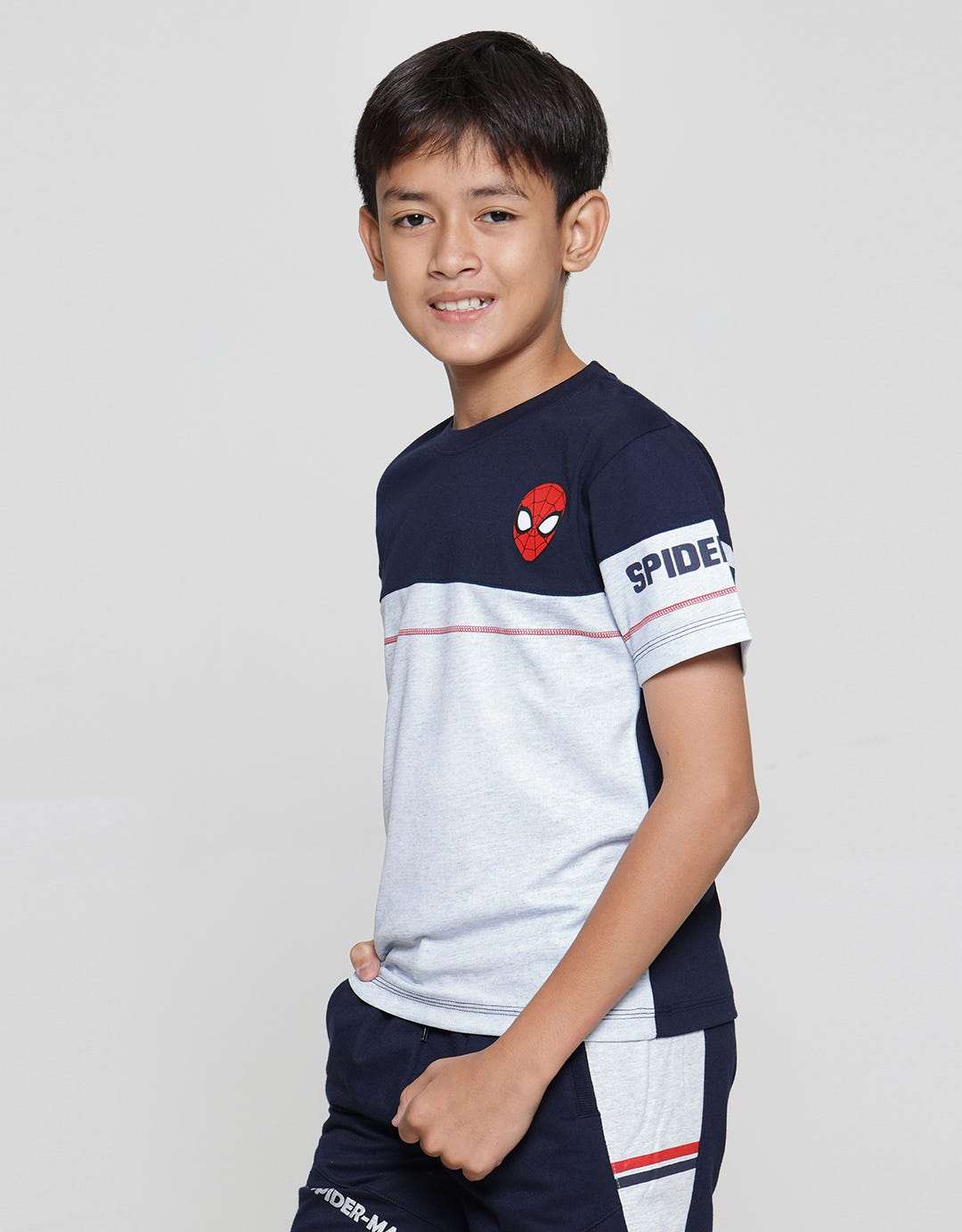 Marvel Spiderman Round Face Cutsewn Boys T-Shirt Combination