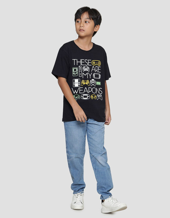 Aero These Are My Weapon Kaos Lengan Pendek Anak Laki-Laki