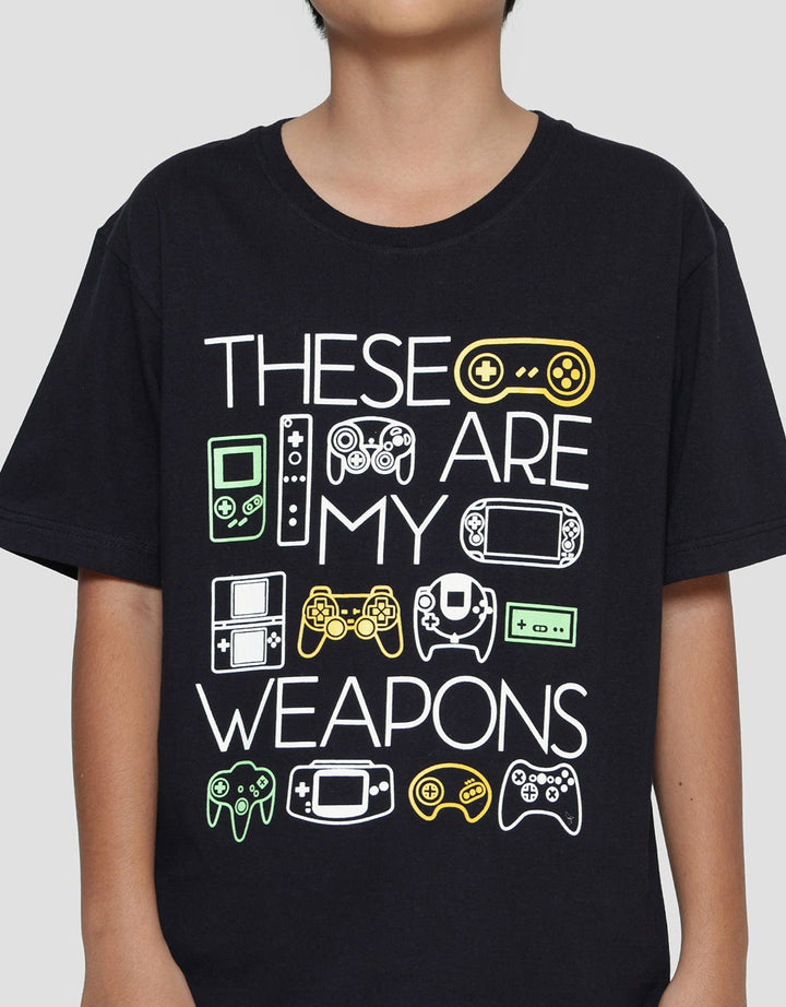 Aero These Are My Weapon Kaos Lengan Pendek Anak Laki-Laki