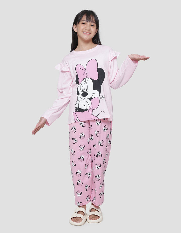 Disney Minnie Ruffle Bahu Baju Tidur Set Anak Perempuan