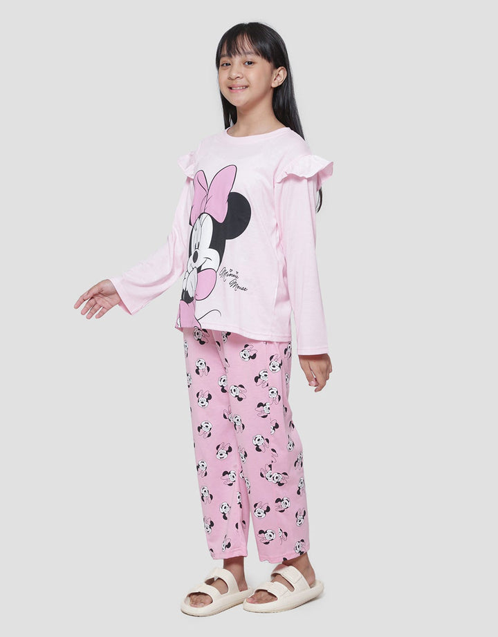 Disney Minnie Ruffle Bahu Baju Tidur Set Anak Perempuan