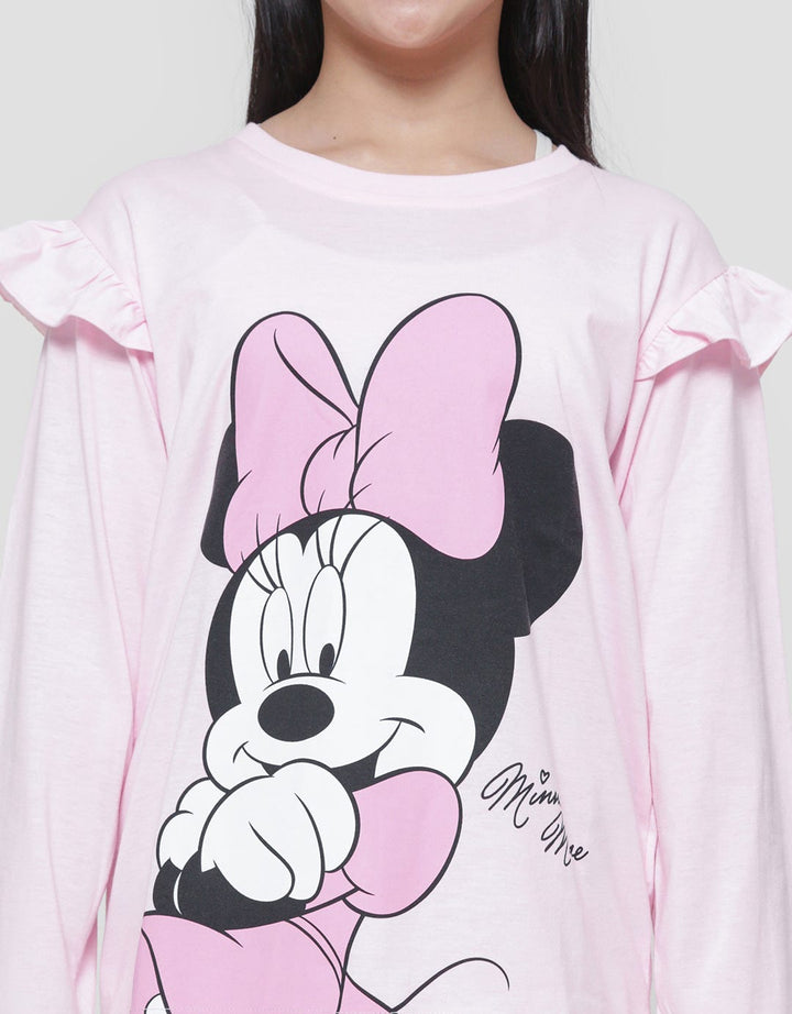 Disney Minnie Ruffle Bahu Baju Tidur Set Anak Perempuan