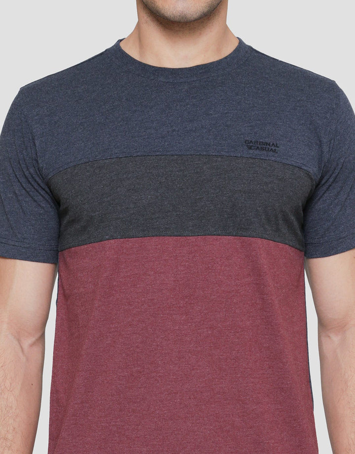 Cardinal Color Block Kaos Casual Pria
