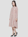 Triset Casual Print Check Dress Wanita