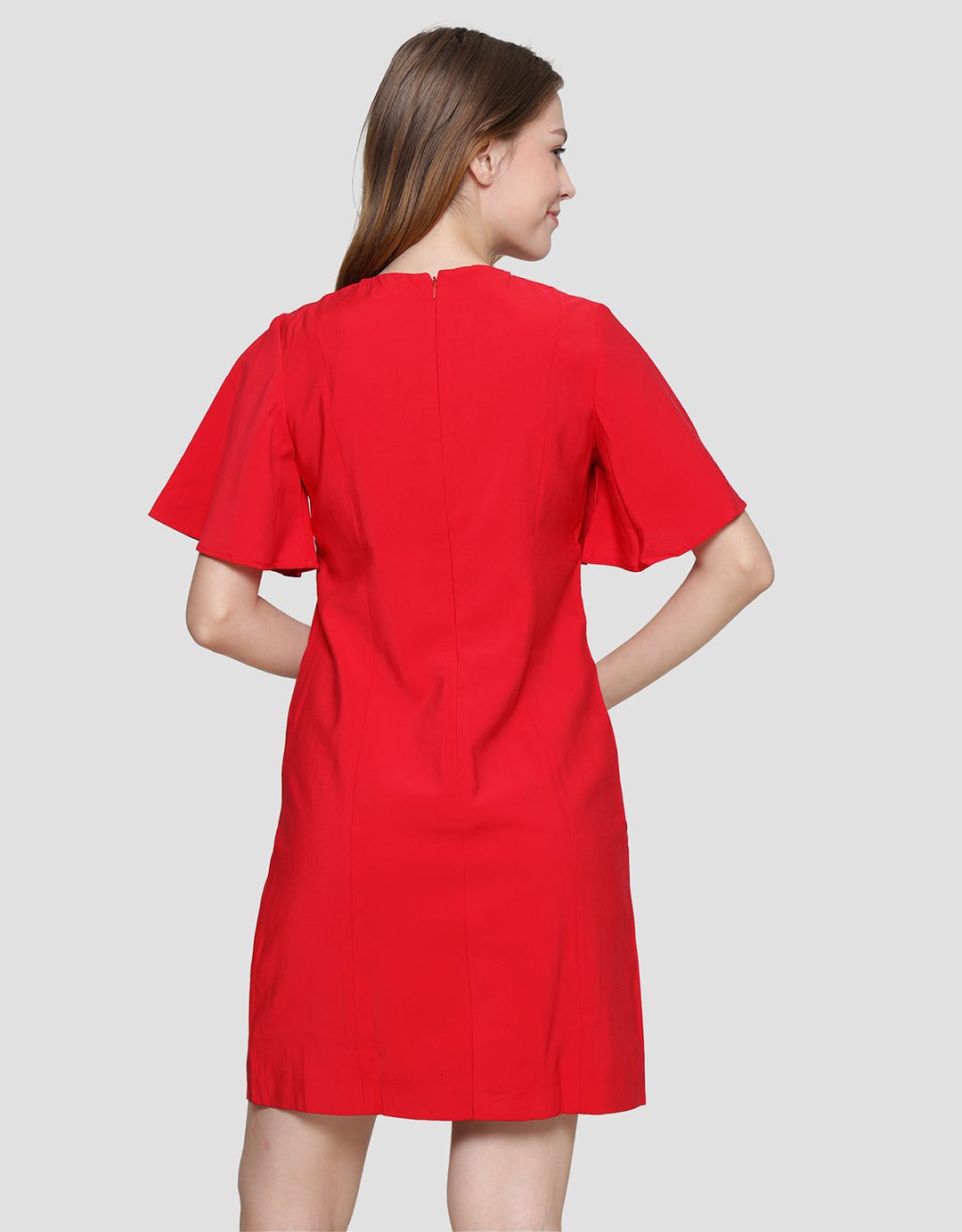 Cardinal Femme Bell Sleeve Dress Wanita