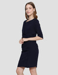 Cardinal Femme Asymmetrical Collar Dress Women