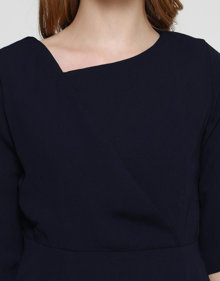 Cardinal Femme Asymmetrical Collar Dress Women