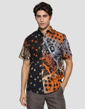 Arjuna Weda Hem Slim Fit Batik Pelangi Iteman Pria