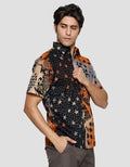 Arjuna Weda Hem Slim Fit Batik Pelangi Iteman Pria