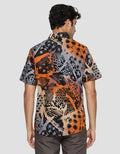 Arjuna Weda Hem Slim Fit Batik Pelangi Iteman Pria
