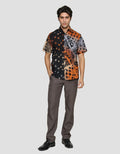 Arjuna Weda Hem Slim Fit Batik Pelangi Iteman Pria