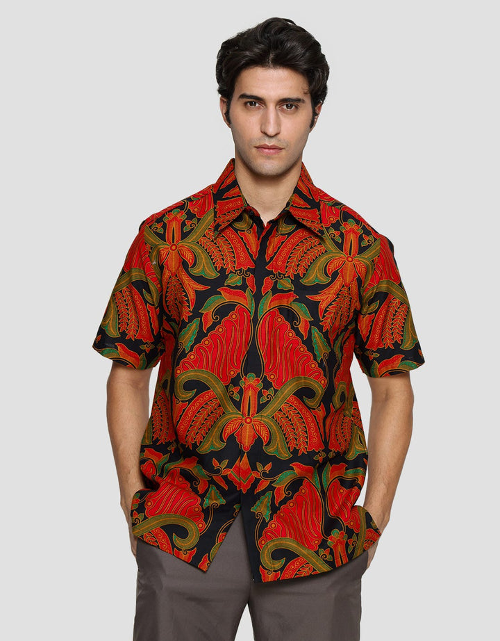 Arjuna Weda Batik Pisang Bali Hem Body Fit Pria
