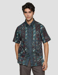Arjuna Weda Batik Sawat Kawung Cat Hem Body Fit Pria