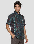 Arjuna Weda Batik Sawat Kawung Cat Hem Body Fit Pria