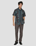 Arjuna Weda Batik Sawat Kawung Cat Hem Body Fit Pria