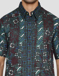 Arjuna Weda Batik Sawat Kawung Cat Hem Body Fit Pria