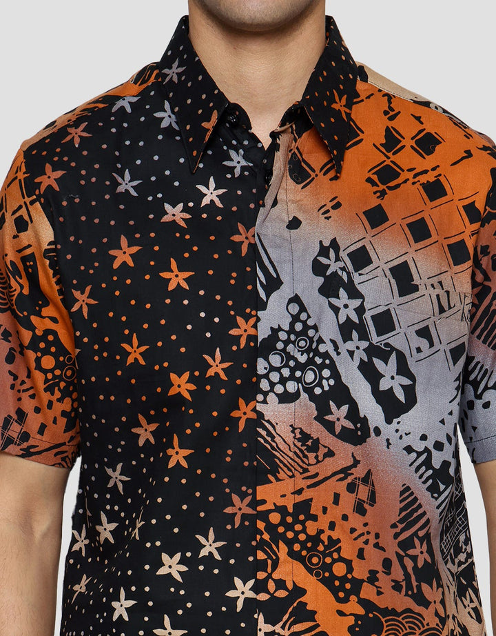 Arjuna Weda Hem Body Fit Batik Pelangi Iteman Pria