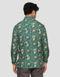 Adikusuma Men's Chrysanthemum Flower Batik Regular Fit Shirt