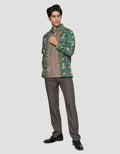 Adikusuma Men's Chrysanthemum Flower Batik Regular Fit Shirt