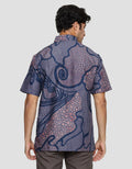 Adikusuma Print Dedaunan Hem Batik Body Fit Pria