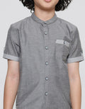 Little M Casual Chambray Koko Lengan Pendek Anak Laki-Laki
