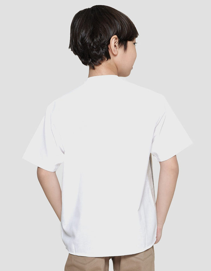 Little M Solid Jaquard Koko Lengan Pendek Anak Laki-laki