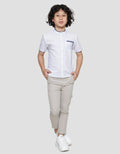 Little M Casual Stripes Koko Lengan Pendek Anak Laki-Laki