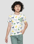 Little M Dino Kaos Lengan Pendek Anak Laki-laki