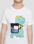 Little M Dino Backpack Application Boys Short Sleeve T-shirt