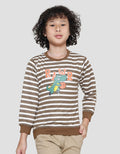 Little M Terry Stripes Dino Ball Sweater Anak Laki-Laki