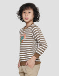 Little M Terry Stripes Dino Ball Sweater Anak Laki-Laki